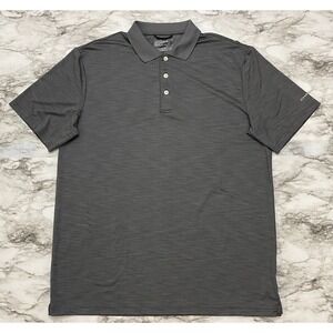 Chaps Golf 78 Mens‎ Polo Shirt Size M Gray Stay Dry Short Sleeve Heathered Logo